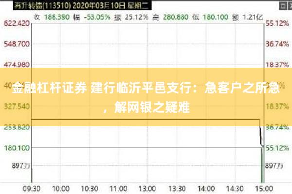 金融杠杆证券 建行临沂平邑支行：急客户之所急，解网银之疑难