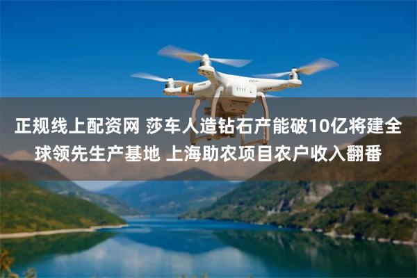 正规线上配资网 莎车人造钻石产能破10亿将建全球领先生产基地 上海助农项目农户收入翻番